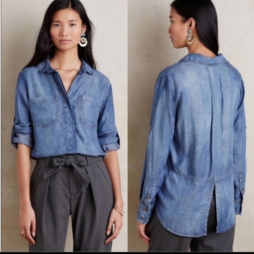 Cloth & Stone Denim Chambray Button Down Shirt